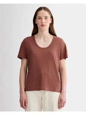 Everlane The Air Scoop-Neck Tee in Cedarwood Small New Womens Top Tshirt